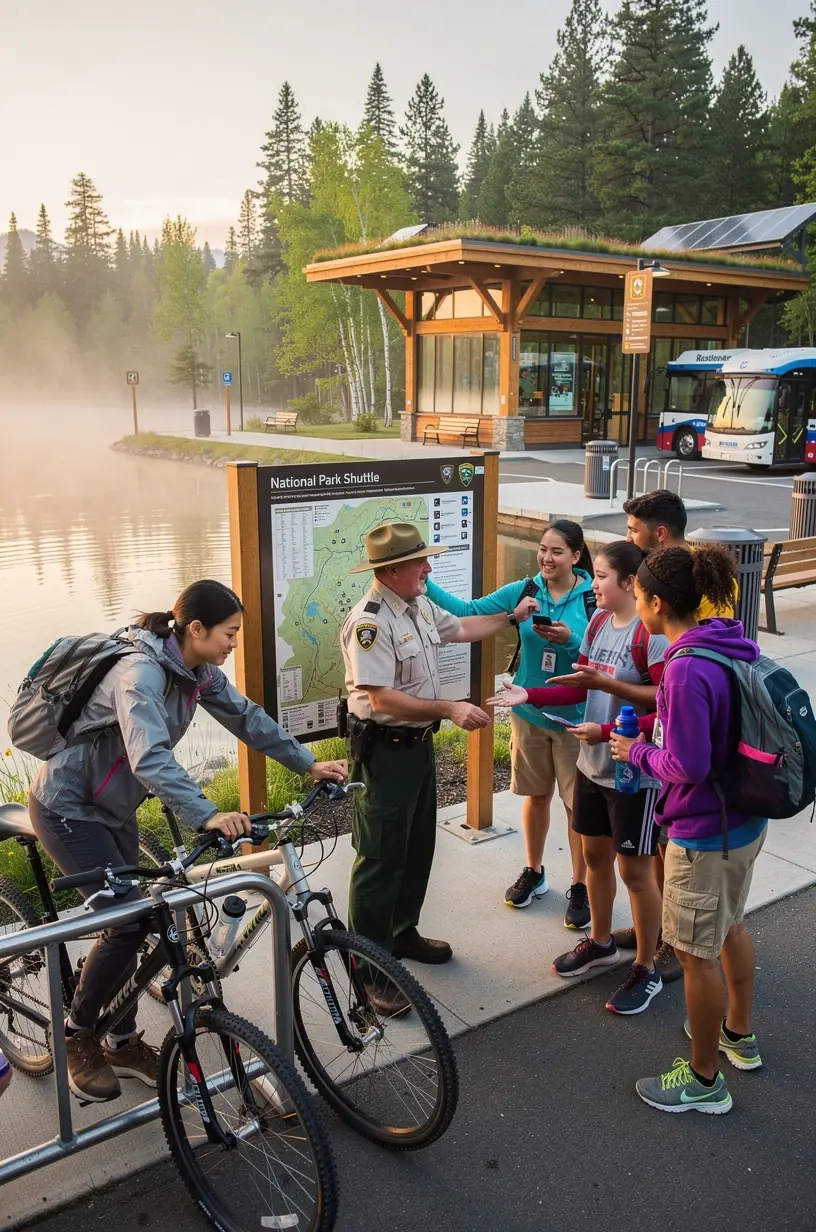 Пункт аренды туристического оборудования с разнообразными аксессуарами для активного отдыха и планированием маршрутов.